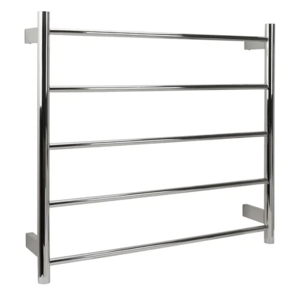 Fit Heated Towel Rail Round Tube Dual Wired W750mm X H700mm Polished