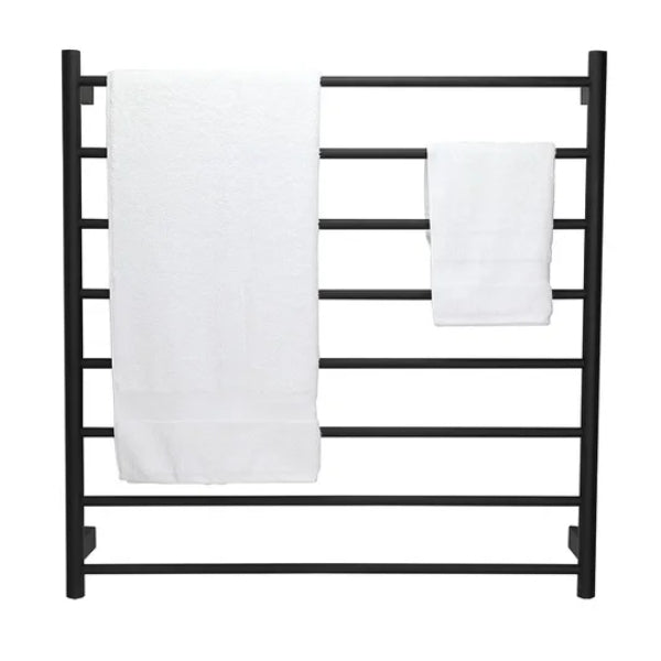 Ezy Fit Heated Towel Rail Round Tube Dual Wired W900Mm X H920Mm Black