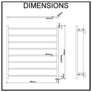 Ezy Fit Heated Towel Rail Round Tube Dual Wired W900Mm X H920Mm Polish