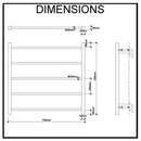 Fit Heated Towel Rail Square Tube Dual Wired W750mm X H700mm Polish