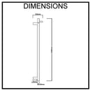 Ezy Fit Heated Towel Rail Single Vertical Square Tube H1400Mm Nickel