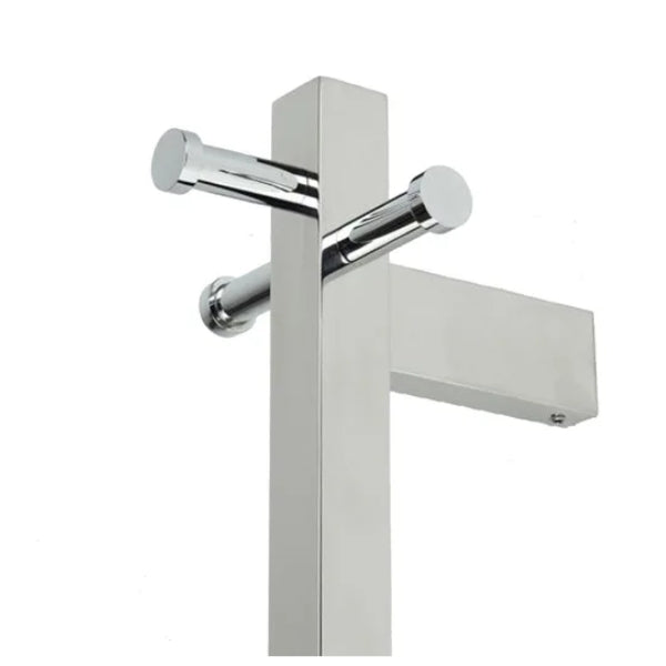 Ezy Fit Heated Towel Rail Single Vertical Square Tube H1400Mm Nickel