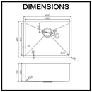 Stainless Steel Kitchen Laundry Sink 600mm Single Bowl Top Under Mount