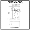 Stainless Steel Kitchen Laundry Sink 250mm Half Bowl Top Under Mount