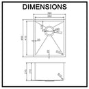 Stainless Steel Kitchen Laundry Sink 390mm Single Bowl Top Under Mount