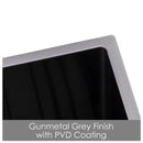 Stainless Steel Kitchen Laundry Sink 510mm Single Bowl Gunmetal Grey Top