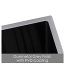 Stainless Steel Kitchen Laundry Sink 762mm Single Bowl Gunmetal Grey Top