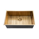 Stainless Steel Kitchen Laundry Sink 762mm Single Bowl Brushed Gold Top