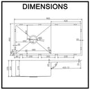 Stainless Steel Kitchen Sink 960mm Single Bowl with Drainer Top Under