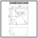 Stainless Steel Kitchen Laundry Sink 440mm Single Bowl Top Under Mount