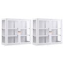 Buffet Cabinet Sideboard X2 Wall Mounted Clear Display Storage 60cm White
