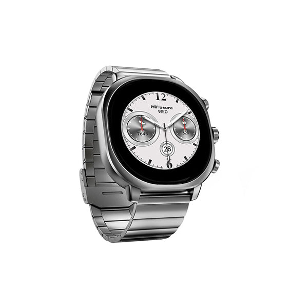 Hifuture Aix Amoled Stainless Steel Smart Watch Titanium Silver