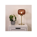 Ribbed Optic Glass Table Lamp