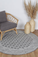 Wisteria Arc Grey Round Cotton Rug