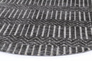 Willow Arc Charcoal Beige Round Cotton Rug