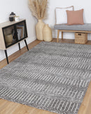 Winter Arc Charcoal Beige Cotton Rug
