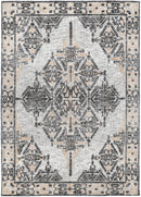 Solstice Arc Charcoal Beige Cotton Rug