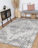 Solstice Arc Charcoal Beige Cotton Rug