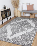Saffron Arc Grey Cotton Rug