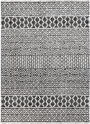 Pine Arc Charcoal Beige Cotton Rug