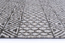 Pine Arc Charcoal Beige Cotton Rug