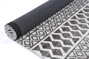 Pine Arc Charcoal Beige Cotton Rug