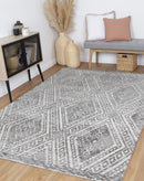 Misty Arc Charcoal Beige Cotton Rug