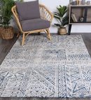 Lagoon Arc Navy Tribal Rug