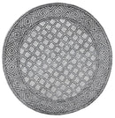 Azure Bay Charcoal Beige Round Cotton Rug