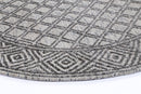 Azure Bay Charcoal Beige Round Cotton Rug
