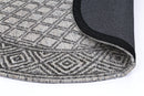 Azure Bay Charcoal Beige Round Cotton Rug