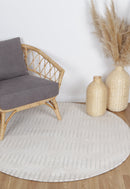 Tamarind Arc Cream Round Cotton Rug