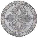 Silver Arc Charcoal Beige Round Cotton Rug