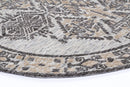 Silver Arc Charcoal Beige Round Cotton Rug
