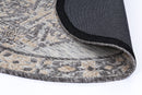 Silver Arc Charcoal Beige Round Cotton Rug