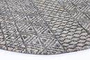 Pearl Arc Charcoal Beige Round Cotton Rug