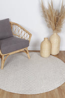 Opal Arc Cream Round Cotton Rug