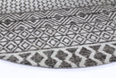 Moonlit Arc Grey Round Cotton Rug