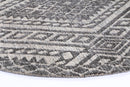Meadow Arc Charcoal Beige Round Cotton Rug