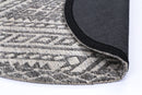 Meadow Arc Charcoal Beige Round Cotton Rug