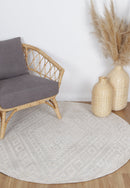 Lunar Arc Cream Round Cotton Rug