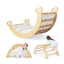 3 In 1 Double Sided Wooden Arch Rocker With Soft Cushion For Kids