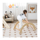 3 In 1 Double Sided Wooden Arch Rocker With Soft Cushion For Kids
