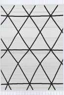 Amber Arc Ivory Anthracite Geometric Rug
