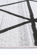 Amber Arc Ivory Anthracite Geometric Rug