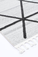 Amber Arc Ivory Anthracite Geometric Rug