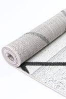 Amber Arc Ivory Anthracite Geometric Rug
