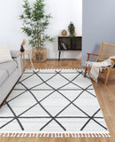 Amber Arc Ivory Anthracite Geometric Rug