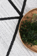 Amber Arc Ivory Anthracite Geometric Rug