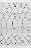 Azure Arc Cream Taupe Geometric Rug